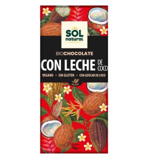 Tableta chocolate con leche de coco Bio 70g Sol Natural