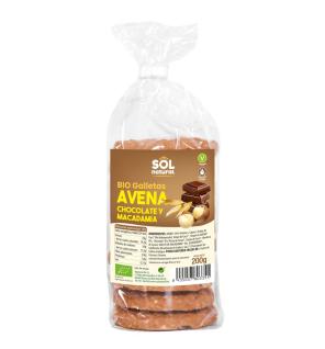 Galletas Avena Chocolate y Macadamia Bio 200g Sol Natural