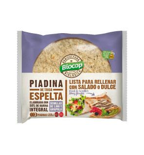 Piadina de trigo espelta con semillas de lino y amapola Bio 225g Biocop