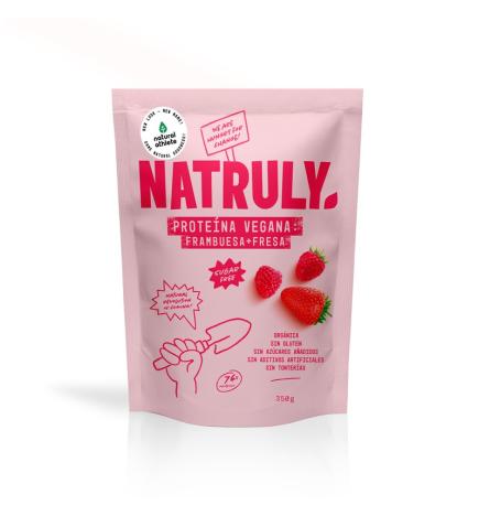 Proteina Vegana 73% Fresa y Frambuesa Bio 350g Natruly