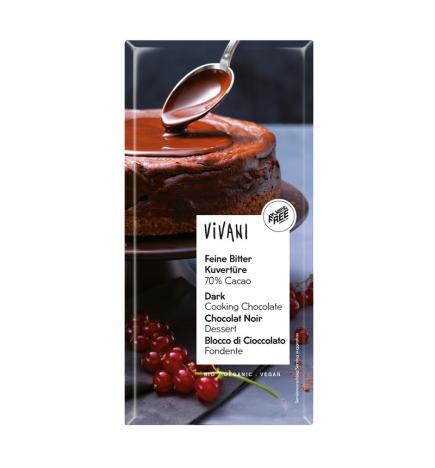 Chocolate negro de cobertura 70% bio 200g Vivani