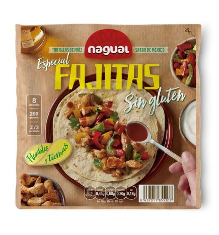 Tortilla de maiz especial Fajita sin gluten 200g Nagual