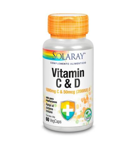 Vitamina C (1000 mg) & D3 (2.000 UI) 60 vcaps Solaray