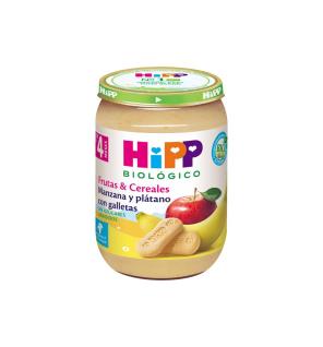 Potito de Manzana y Platano con galletas +4M Bio 190g Hipp