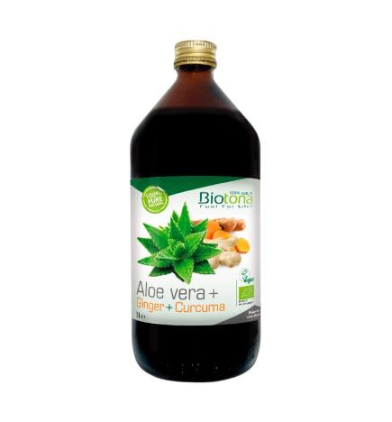 Jugo Aloe vera+ Jengibre+ Curcuma Bio 1L Biotona