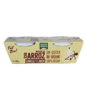 Postre de arroz canela y limon Bio 2x125g Naturgreen