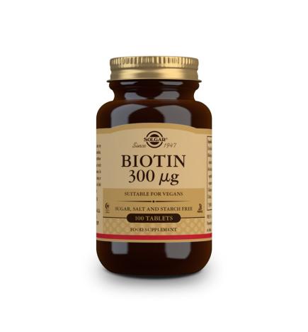 Biotina 300µg 100 comprimidos Solgar