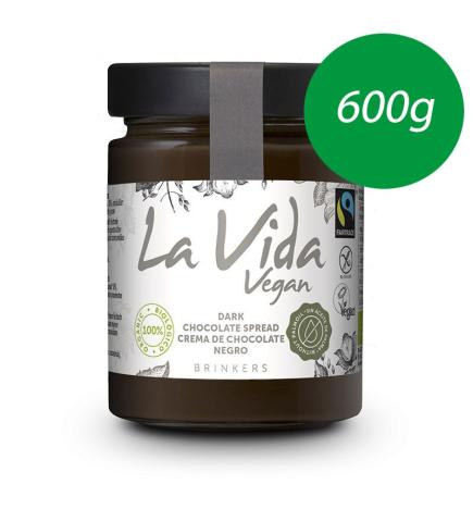 Crema de chocolate negro vegana Bio 600g La Vida Vegan