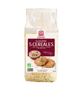 Copos 5 cereales bio 500g Celnat