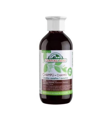 Champu cabello castaño henna, keratina y aloe 300ml Corpore Sano