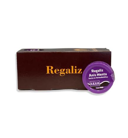 Pastillas de regaliz anis menta 12x10g Leiz