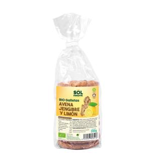 Galletas de avena, jengibre y limon bio 200g Sol Natural