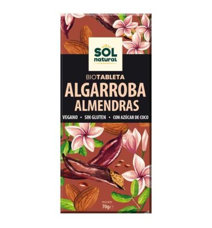 Tableta de algarroba con almendras bio 70g Sol Natural