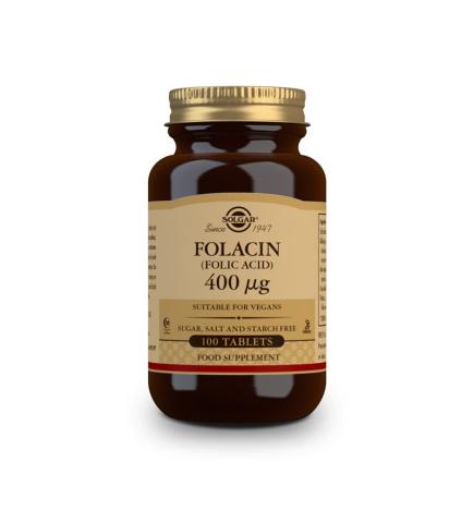 Folacin acido folico 400mcg 100 comprimidos Solgar