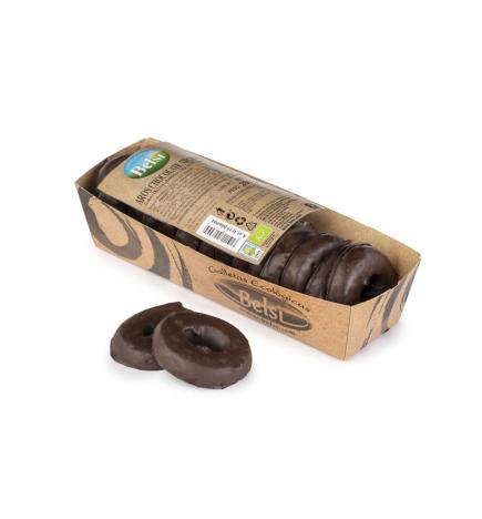 Galletas Aros cubierta de chocolate negro Bio 250g Belsi