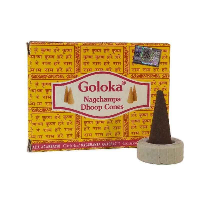 Conos Incienso Goloka amarillo 10 conos Nag Champa