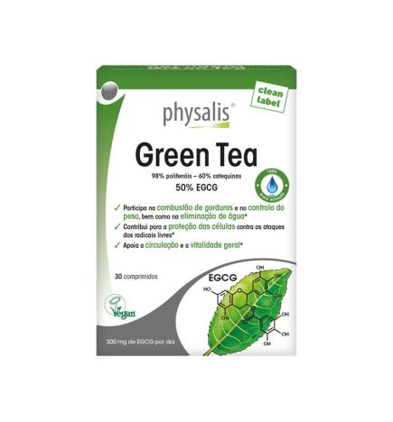 Te verde Green Tea vegan 30 comprimidos Physalis