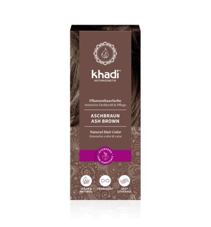 Tinte herbal Castaño Ceniza 100g Khadi