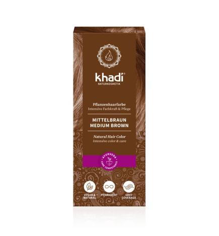 Tinte herbal Castaño Medio 100g Khadi