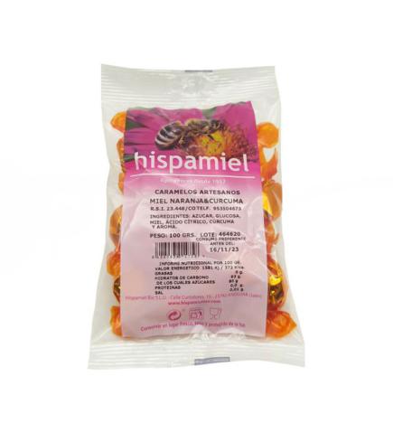 Caramelos Miel Naranja & Curcuma 100g Hispamiel