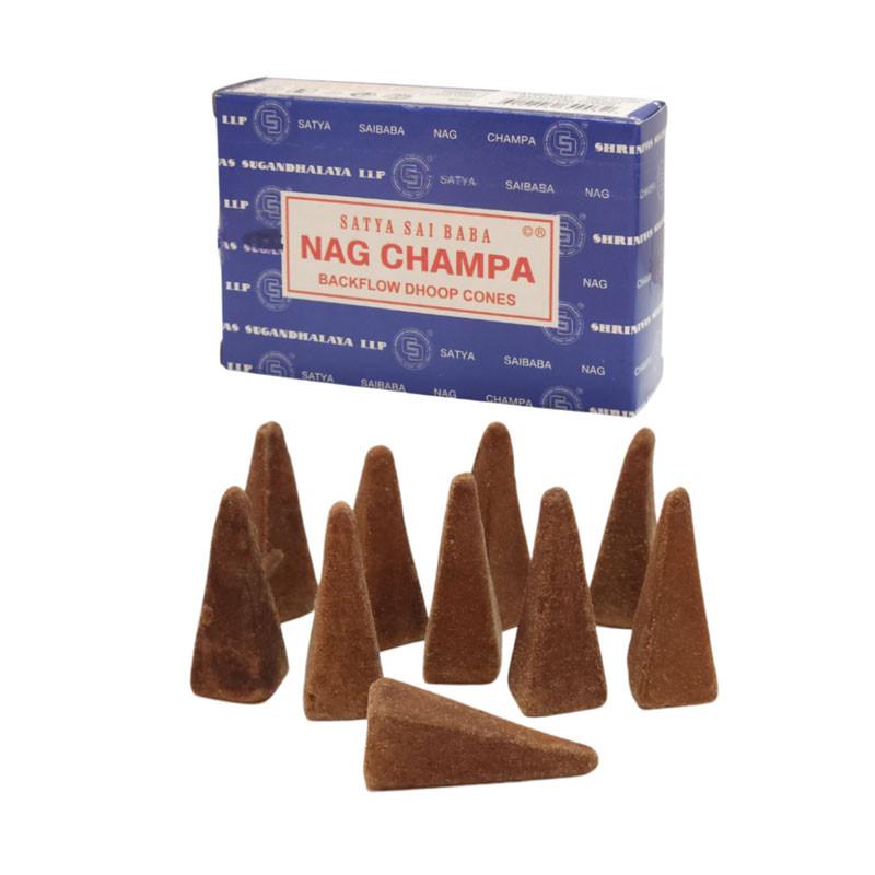 Conos Reflujo Satya Original Dhoop (azul) 12 conos Nag Champa