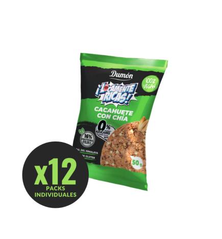 Galleta vegana Cacahuete y chia 12x50g Dumon