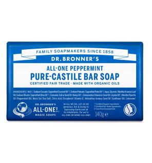 Pastilla de jabon de menta bio 140g Dr. Bronner's