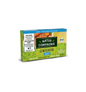 Caldo vegetal bajo en sal Bio 8x11g cubitos Natur Compagnie