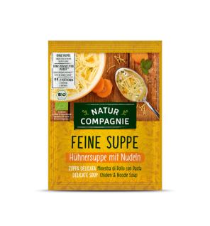 Sopa de pollo con fideos bio sobre 40 g Natur Compagnie