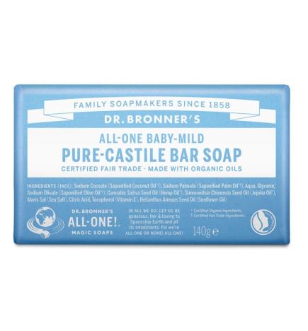 Pastilla de jabon neutro bebe/niño bio 140g Dr. Bronner's