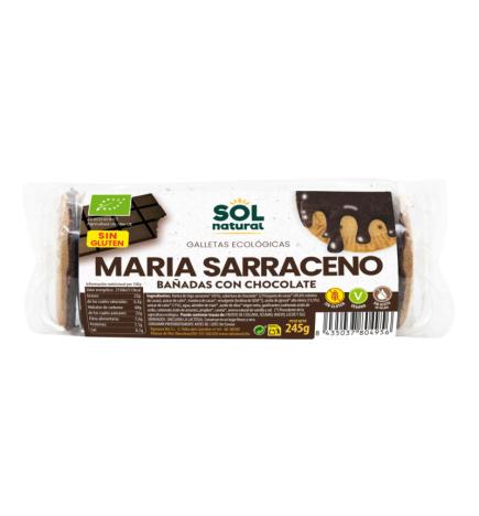 Galletas Marias Trigo Sarraceno bañadas de chocolate bio 245g Sol Natural