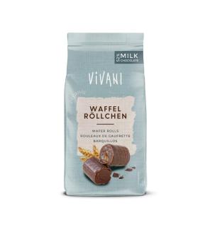 Barquillos con chocolate con leche con un 52% de chocolate bio 125g Vivani