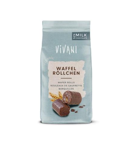 Barquillos con chocolate con leche con un 52% de chocolate bio 125g Vivani