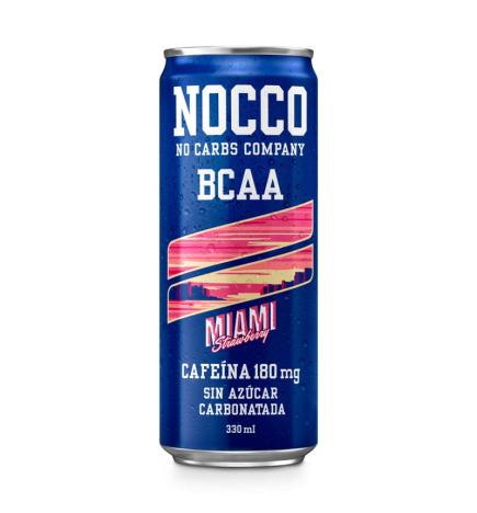 Bebida energetica Miami Strawberry-Fresa con BCAA 330ml Nocco