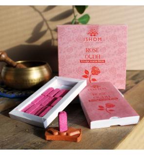 Pack of 15 Natural Incense Smudge Bricks and Burner - Rose Wood