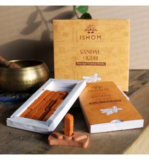 Pack of 15 Natural Incense Smudge Bricks and Burner - Sandal Wood