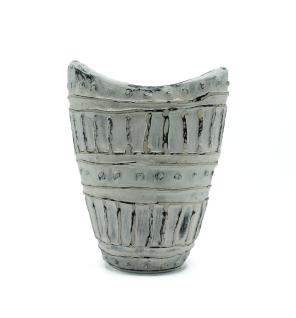 Jarrón con forma de cuello ancho - Crema 22cm