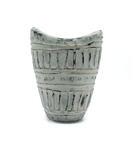 Jarrón con forma de cuello ancho - Crema 22cm