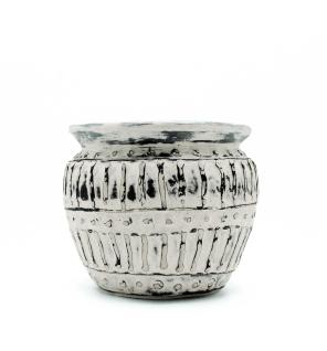 Macetero de arcilla griega - Crema 12cm