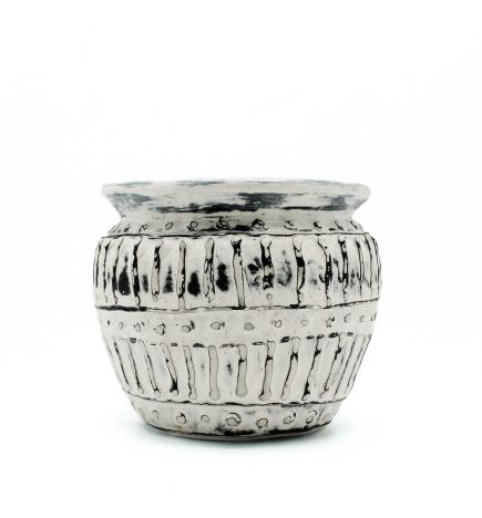 Macetero de arcilla griega - Crema 12cm