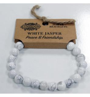 Brazalete de Energía - Jaspe blanco