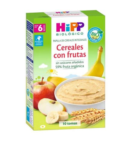 Papilla cereales integrales con frutas +6M Bio 250g Hipp