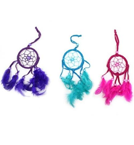 Atrapasueños Bali aro peq - Turquesa/Rosa/Morado (Colores Surtidos)