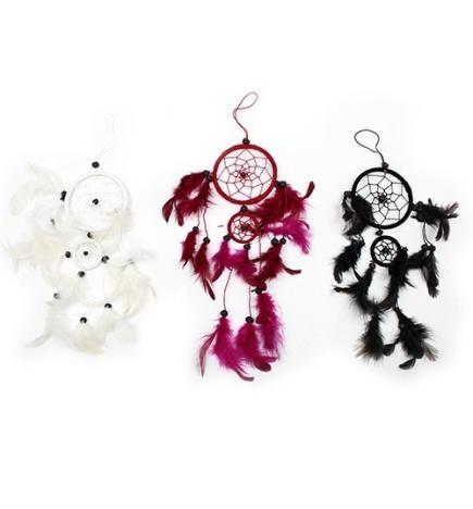 Atrapasueños Bali aro mediano - Negro/Blanco/Rojo (Colores Surtidos)