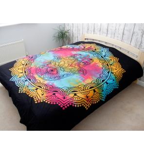 Colcha doble de Algodón - Hamsa Negro