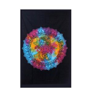 Colcha Individual de Algodón - Hamsa Negro
