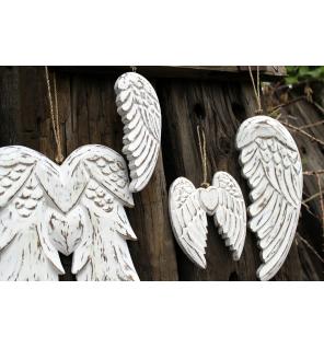 Doble alas de ángel y corazón hecho a mano - 15cm