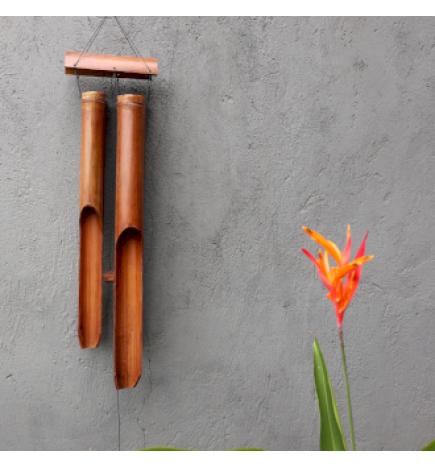 Campanilla de bambú - Acabado natural - 4 tubos grandes