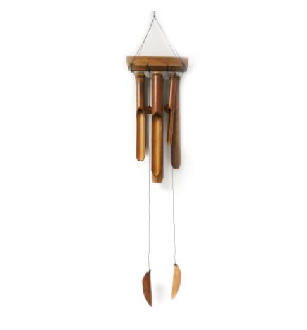 Campanilla de bambú - Acabado natural - 6 tubos grandes