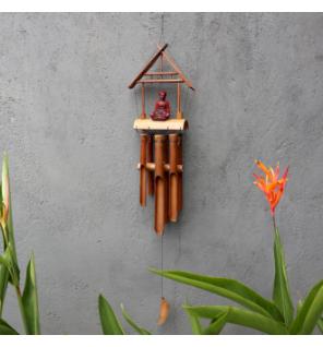 Campanilla de Bambú - Acabado Natural - Buda Marrón 6 Tubos